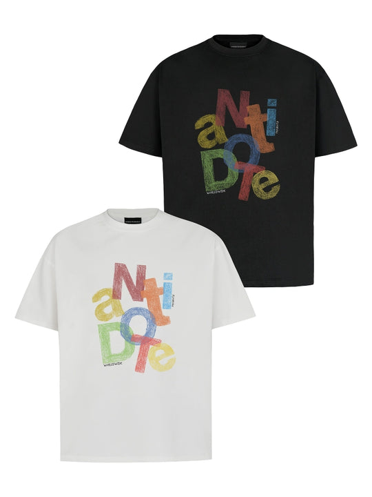 ANTIDOTE Colorful Crayon Print Tee | Face 3 Face