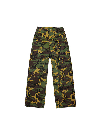 MHARF Washed Camouflage Work Double Knee Pants | Face 3 Face