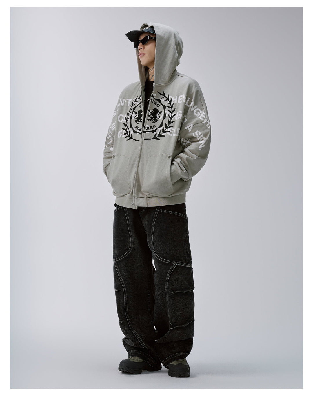 F2CE Embroidered Printed Zip Up Hoodie | Face 3 Face