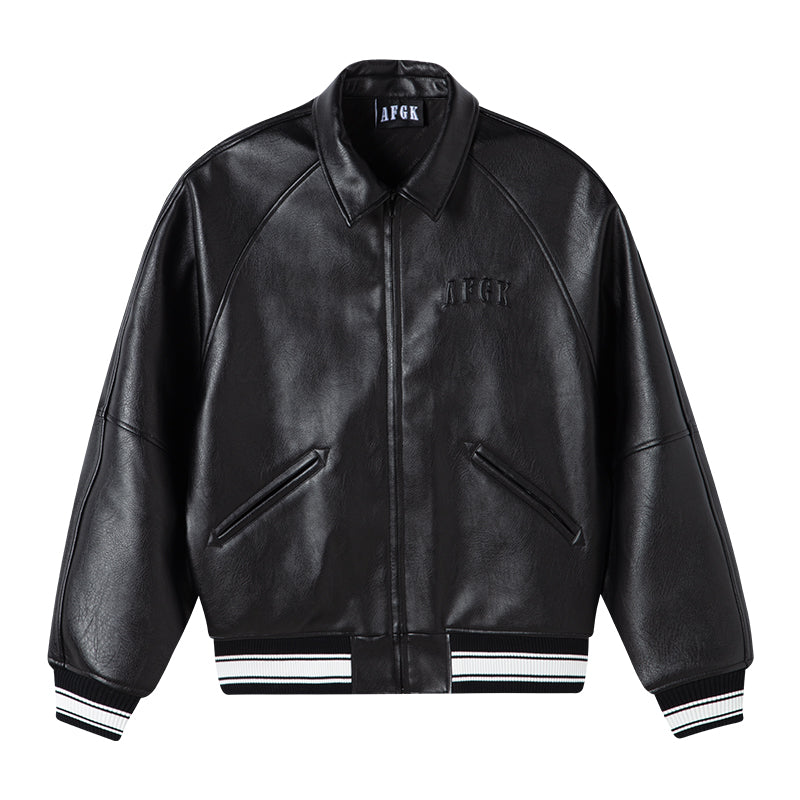 AFGK Angel Leather Varsity Jacket