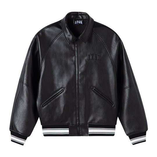 AFGK Angel Leather Varsity Jacket