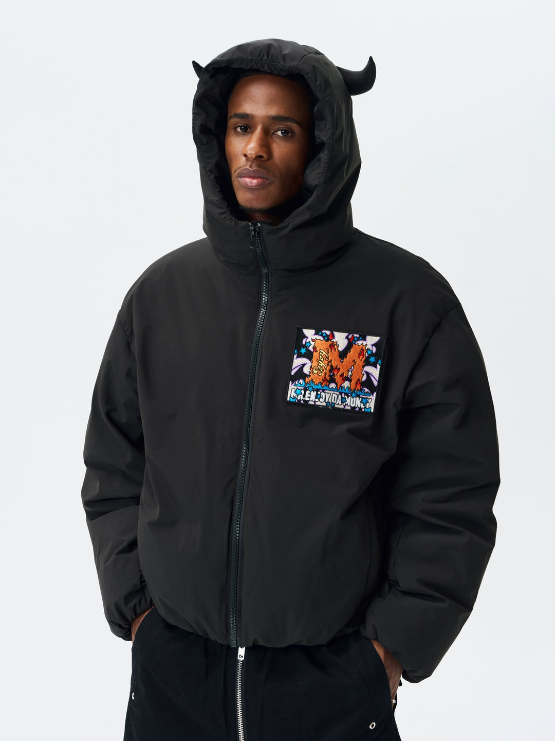 MEDM Angel & Devil Fluffy-Eared Hooded Down Jacket | Face 3 Face