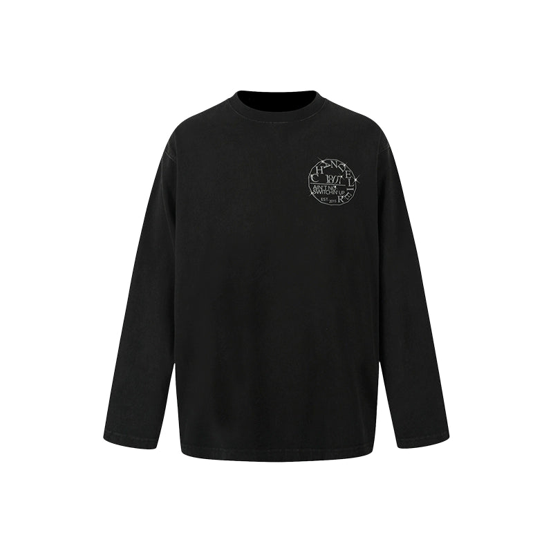 1807 SWAROVSKI Crystal Washed Long Sleeve Tee | Face 3 Face