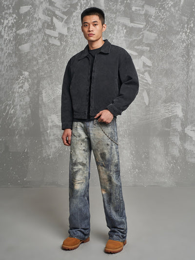 F3F Select Distressed Dirty Dye Hole Wash Print Jeans | Face 3 Face