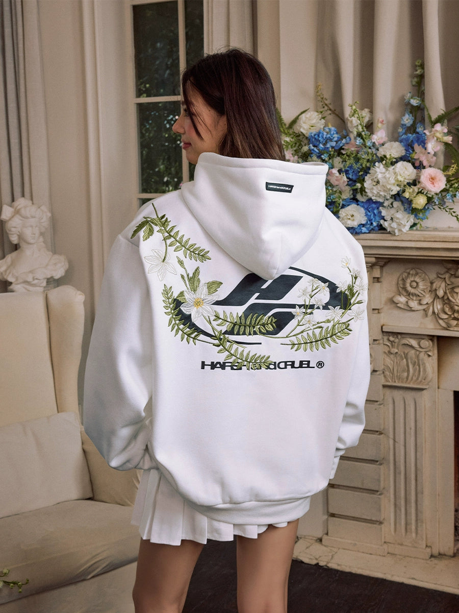 Harsh and Cruel Botanical Darts Logo Floral Embroidered Hoodie | Face 3 Face