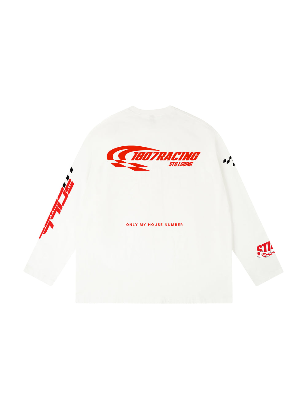 1807 Number 8 Racing Print Long Sleeve Tee | Face 3 Face