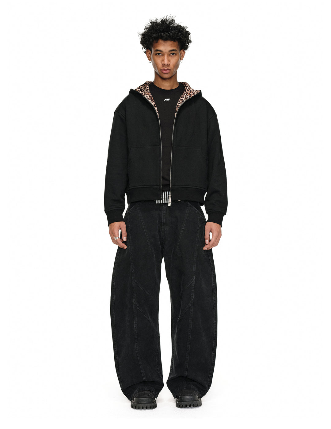 ANTIDOTE Leopard Print Lined Double-Zip Hoodie | Face 3 Face