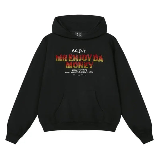 MEDM Flame Rhinestone Embellished Hoodie | Face 3 Face
