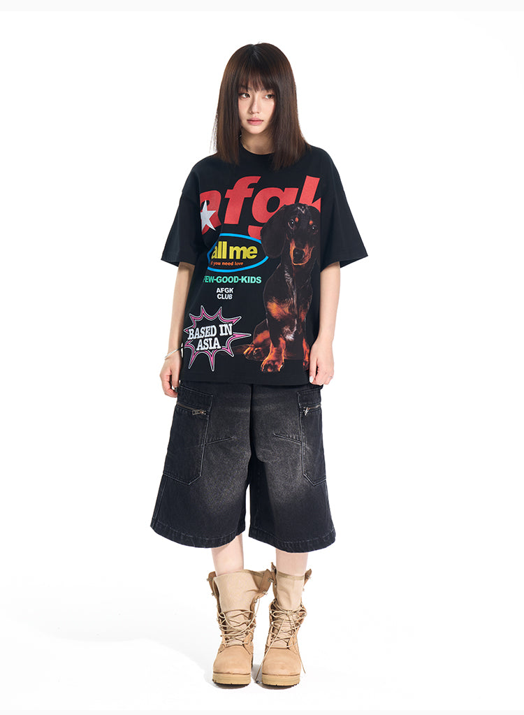 AFGK Dachshund Digital Print Tee | Face 3 Face