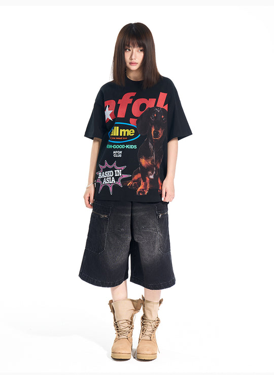 AFGK Dachshund Digital Print Tee | Face 3 Face