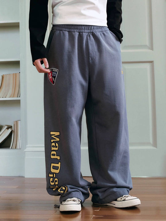 MEDM Embroidered Patch Washed Baggy Sweatpants | Face 3 Face