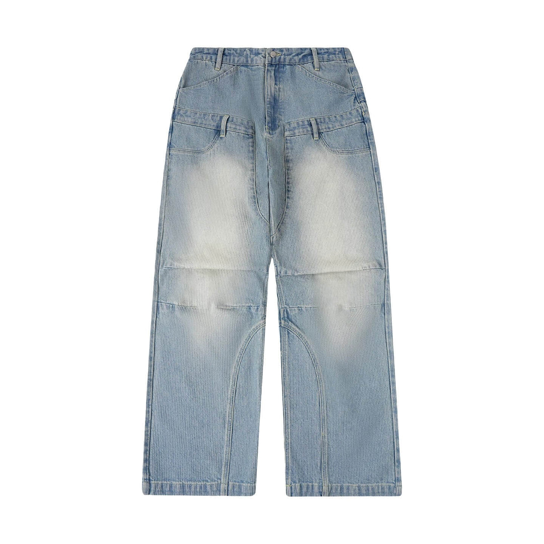 1807 Double Waist Deconstructed Washed Corduroy Jeans | Face 3 Face