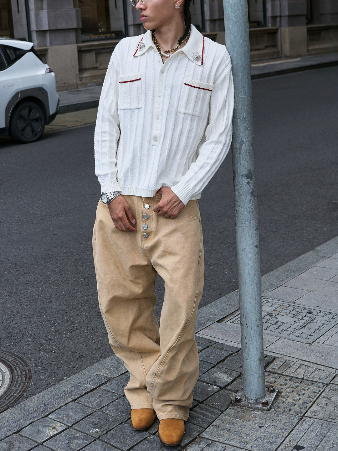 STEEPC Washed Aged Button Fly Canvas Work Pants | Face 3 Face