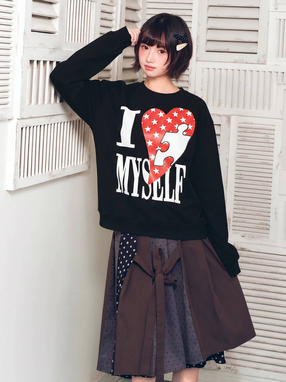 YADcrew Heart Star Puzzle Print Sweatshirt | Face 3 Face