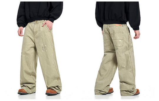 F3F Select Paint Splatter Washed Baggy Work Pants | Face 3 Face