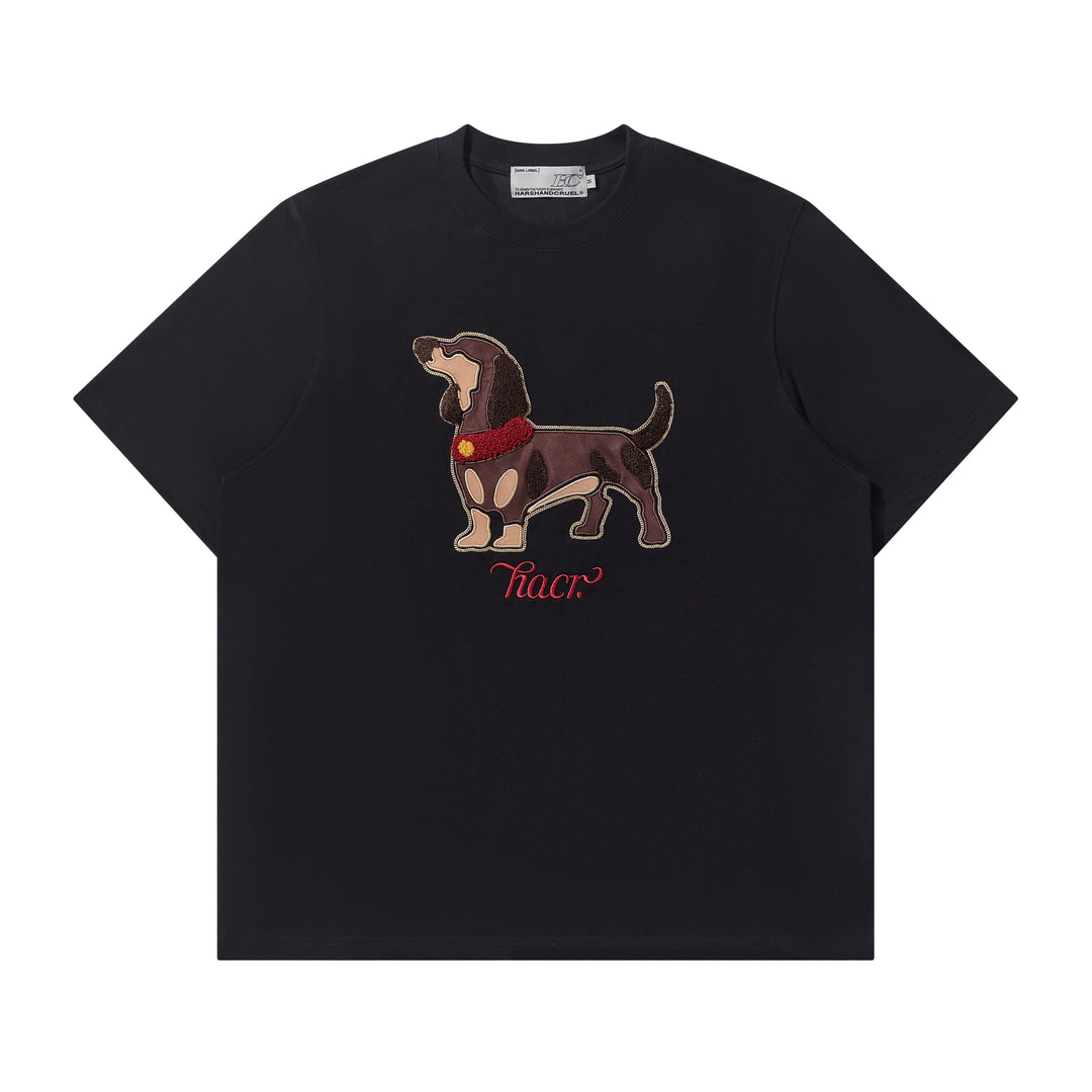 Harsh and Cruel Dachshund 3D Patch Embroidered Tee | Face 3 Face