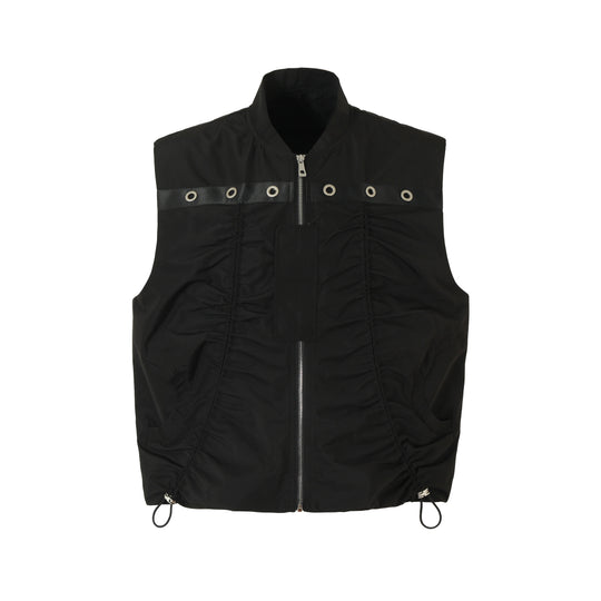 YADcrew Drawstring Pleated Sleeveless Vest