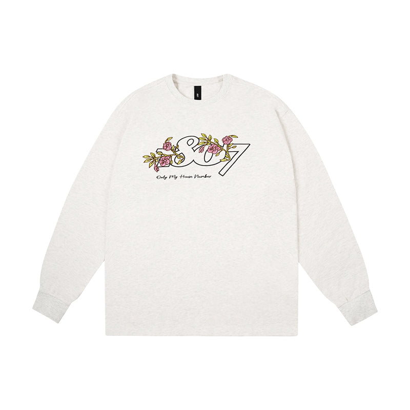 1807 Still Going Flower Embroidery Logo Long Sleeve Tee | Face 3 Face