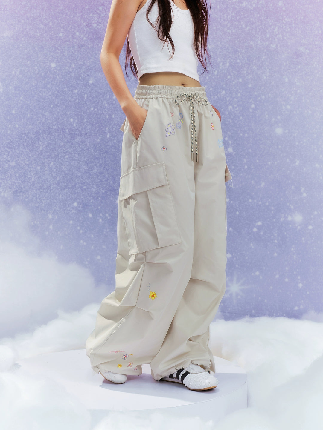 MEDM Floral Print Utility Cargo Pants | Face 3 Face