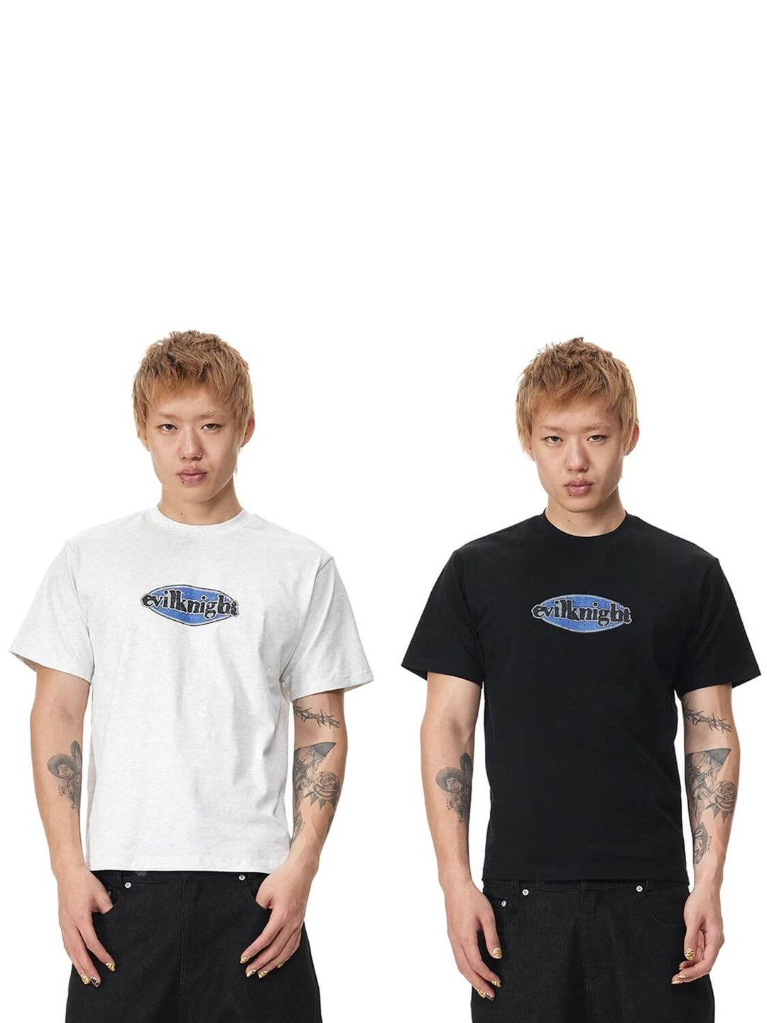 EVILKNIGHT(EK) Emblem Logo Print Short Sleeve Tee | Face 3 Face