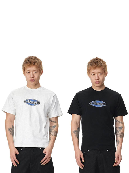 EVILKNIGHT(EK) Emblem Logo Print Short Sleeve Tee | Face 3 Face