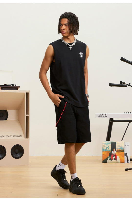 Small Town Kid Logo Print Sleeveless Tee | Face 3 Face