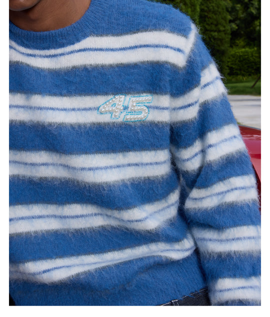 S45 Striped Pearl Brushed Knit Sweater | Face 3 Face