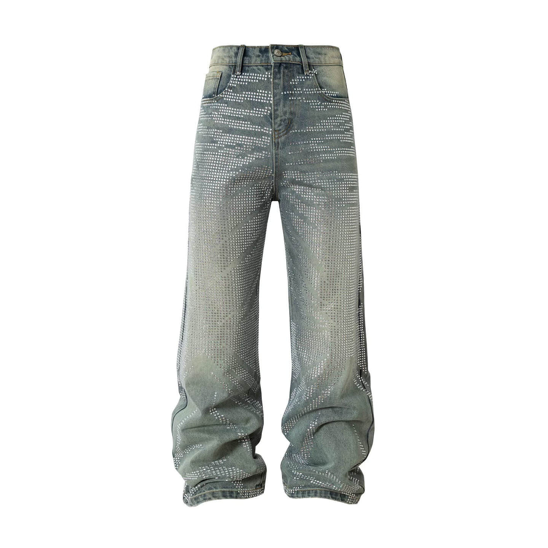 YADcrew Jeweled Rhinestone Whisker Washed Jeans | Face 3 Face