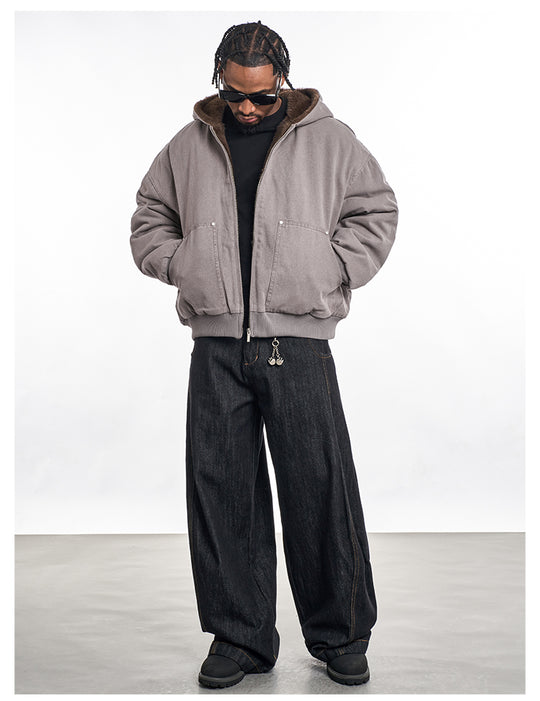 F3F Select Shaggy Fleece Lining Hoodie Work Jacket | Face 3 Face