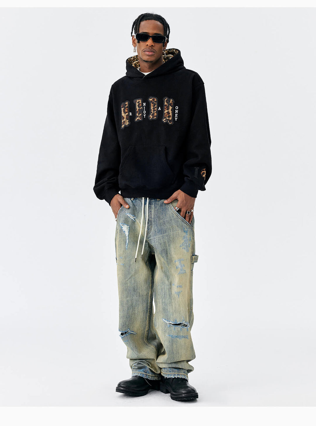 MEDM Leopard Faux Fur Layered Hoodie | Face 3 Face