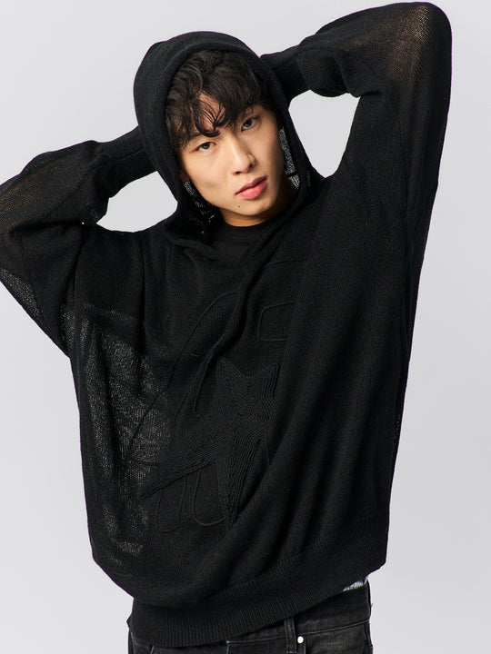 S45 Star Logo Mesh Knit Hoodie | Face 3 Face