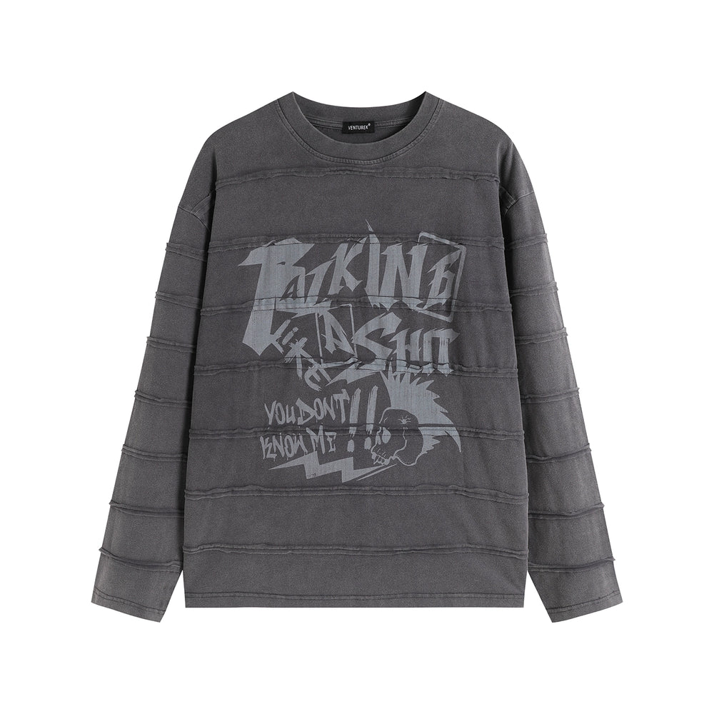 VENTUREK Washed Deconstructed Patchwork Long Sleeve Tee | Face 3 Face