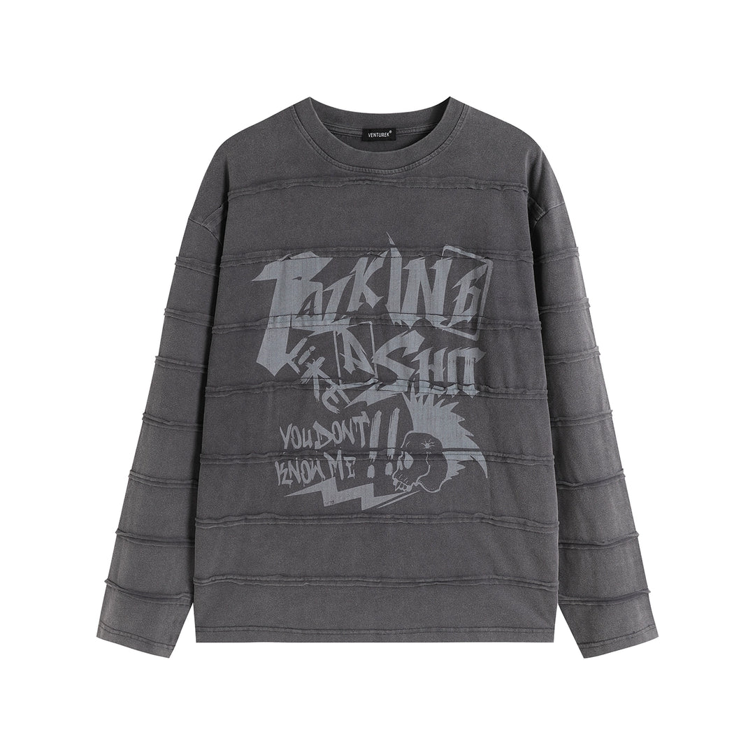 VENTUREK Washed Deconstructed Patchwork Long Sleeve Tee | Face 3 Face