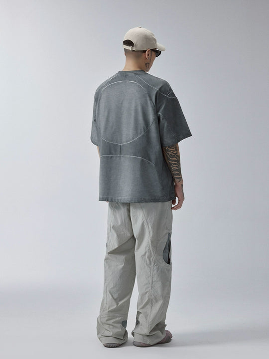 F2CE Deconstructed Stitching Mud Dyed Metal Logo Tee | Face 3 Face