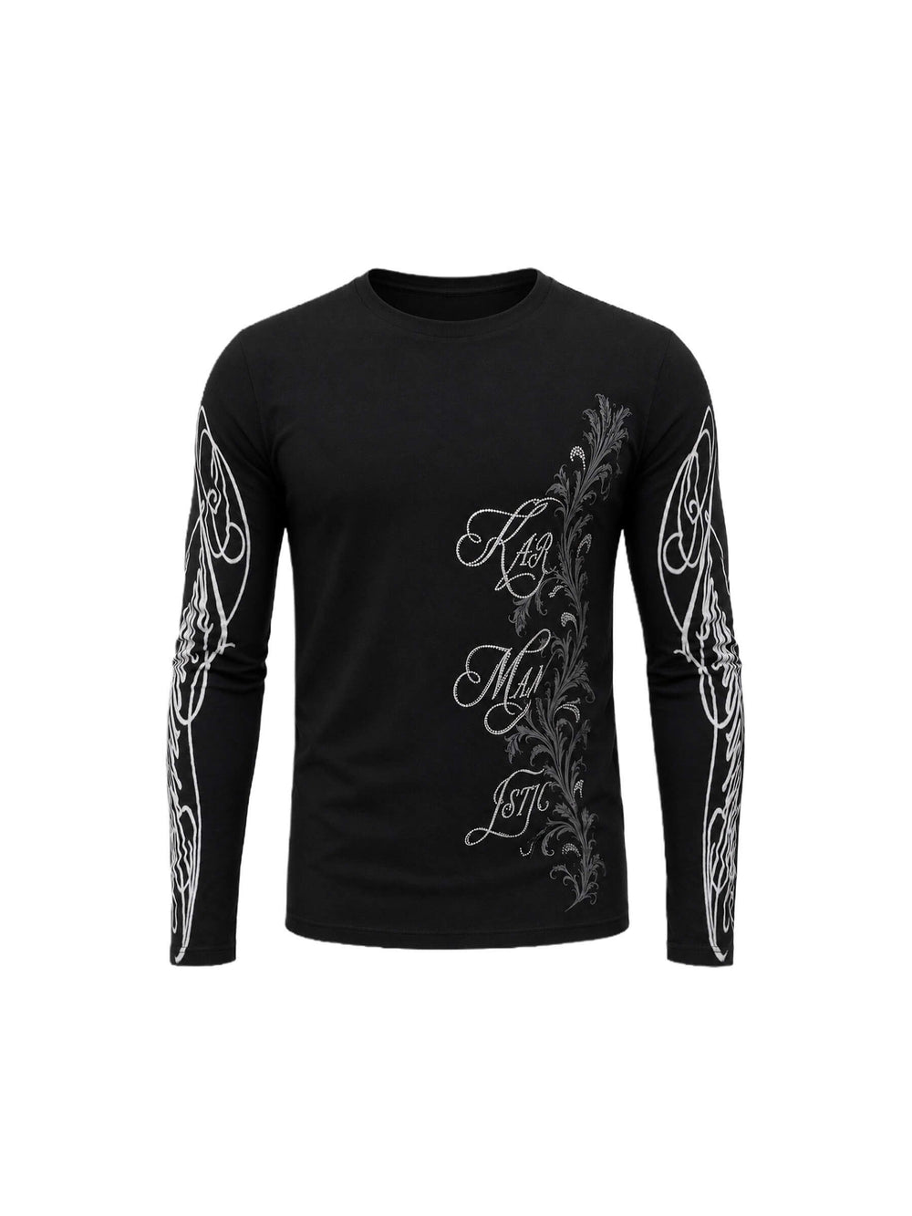 KARMANISTIC Rhinestone Tiger Graphic Stretch Slim Fit Long Sleeve Tee | Face 3 Face