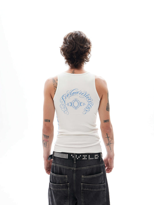KARMANISTIC Cross Letter Print Tank Top | Face 3 Face