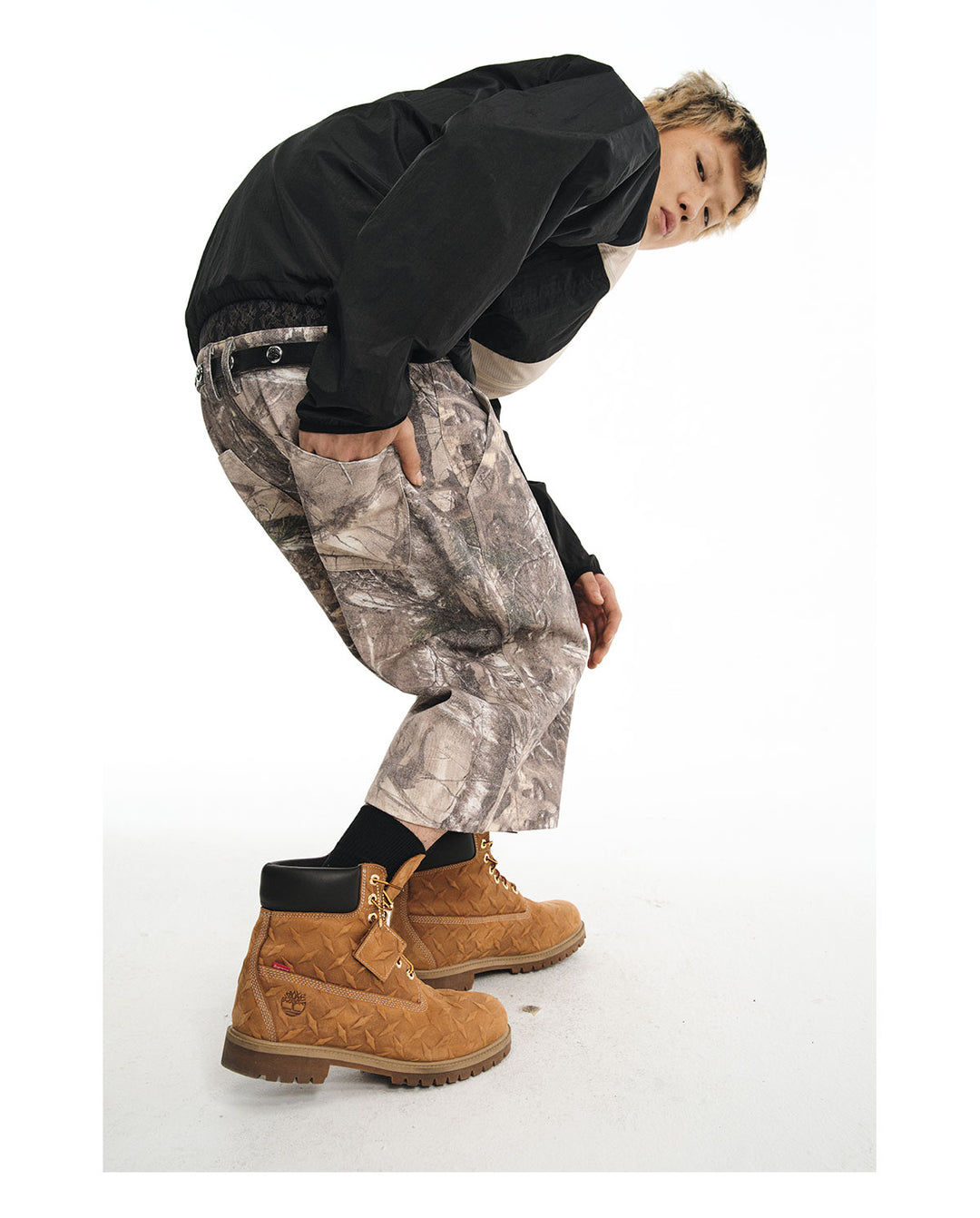 NOVACAM Wrinkled Nylon Mesh-Paneled Hooded Track Jacket | Face 3 Face