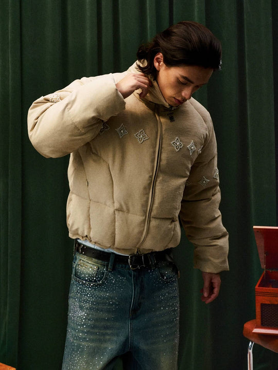 YADcrew Pearl Beaded Puffer Jacket | Face 3 Face