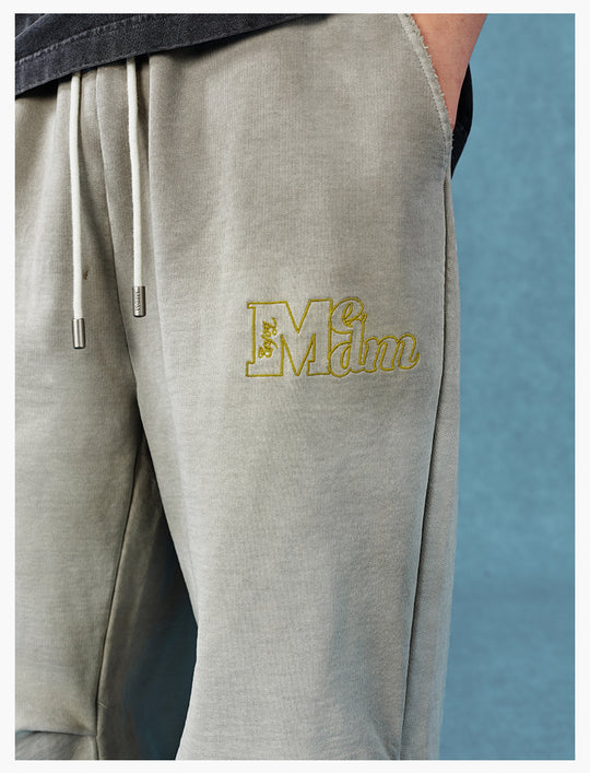MEDM Washed and Dyed Embroidered Sweatpants | Face 3 Face