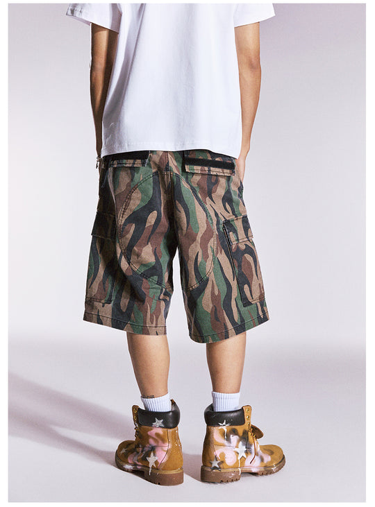Remedy Flame Camouflage Work Cargo Shorts | Face 3 Face