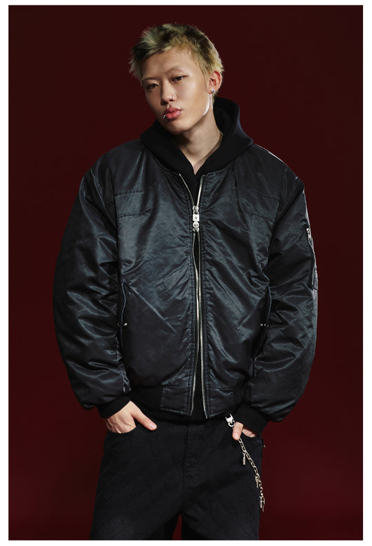 Remedy Pleated Back Design MA-1 Bomber Jacket | Face 3 Face