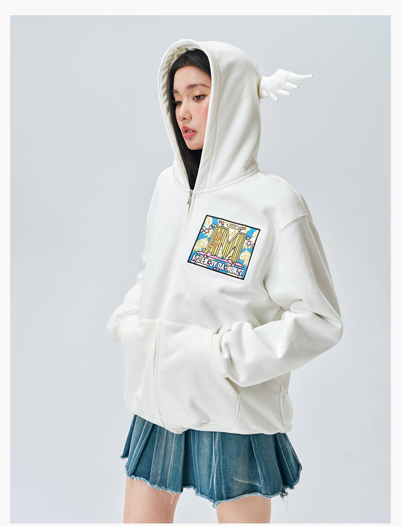 MEDM Angel & Devil Horns Zip-Up Hoodie | Face 3 Face