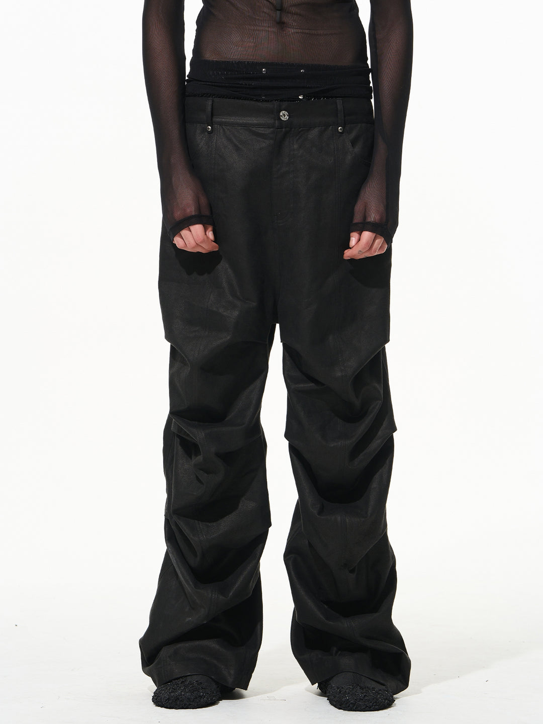 Streetwear baggy pants | Relaxed Draped Pleated Work Pants | Face 3 Face