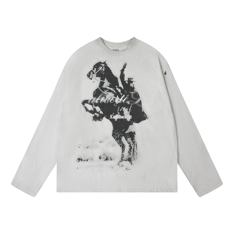 Labt Western Cowboy Print Long Sleeve Tee | Face 3 Face
