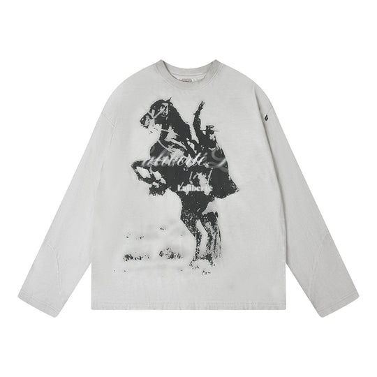 Labt Western Cowboy Print Long Sleeve Tee | Face 3 Face