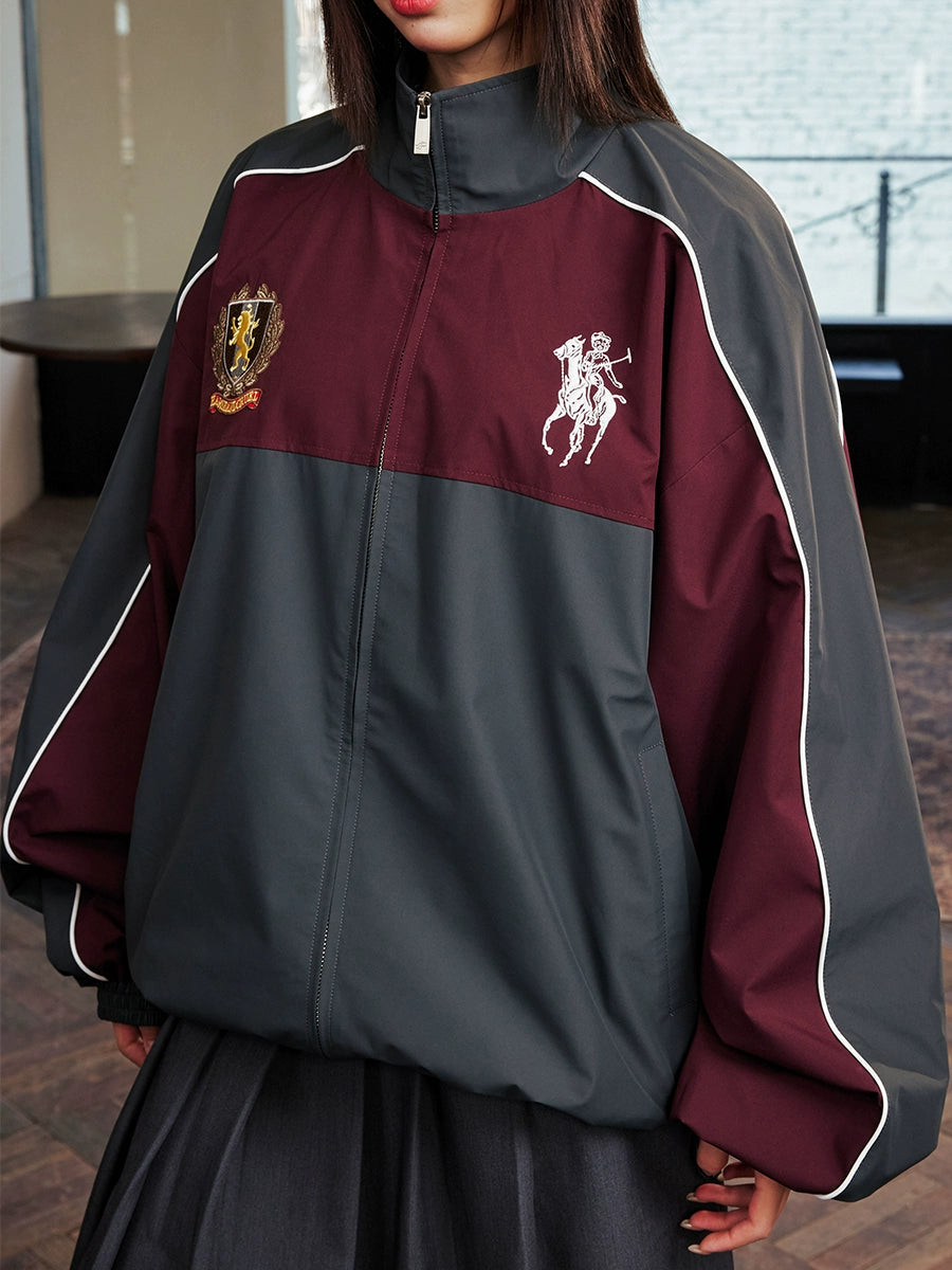 Harsh and Cruel Patchwork Badge Embroidered Track Jacket | Face 3 Face