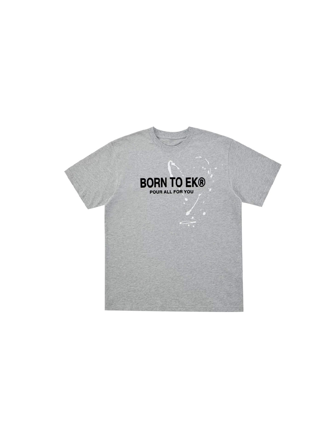 EVILKNIGHT(EK) Flocked Slogan Print Ink Splatter Short Sleeve Tee | Face 3 Face