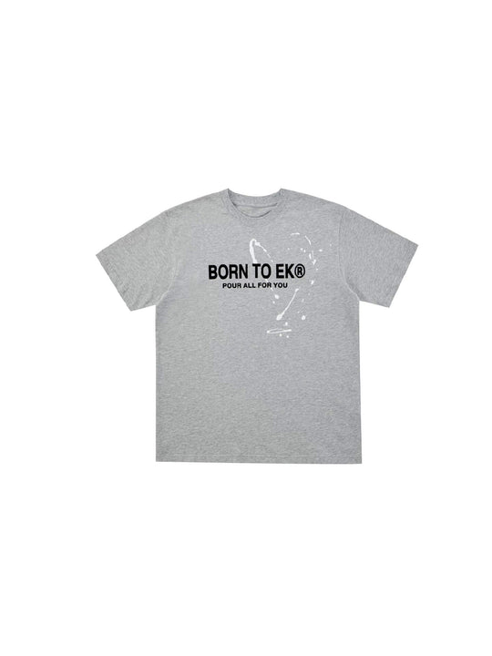 EVILKNIGHT(EK) Flocked Slogan Print Ink Splatter Short Sleeve Tee | Face 3 Face