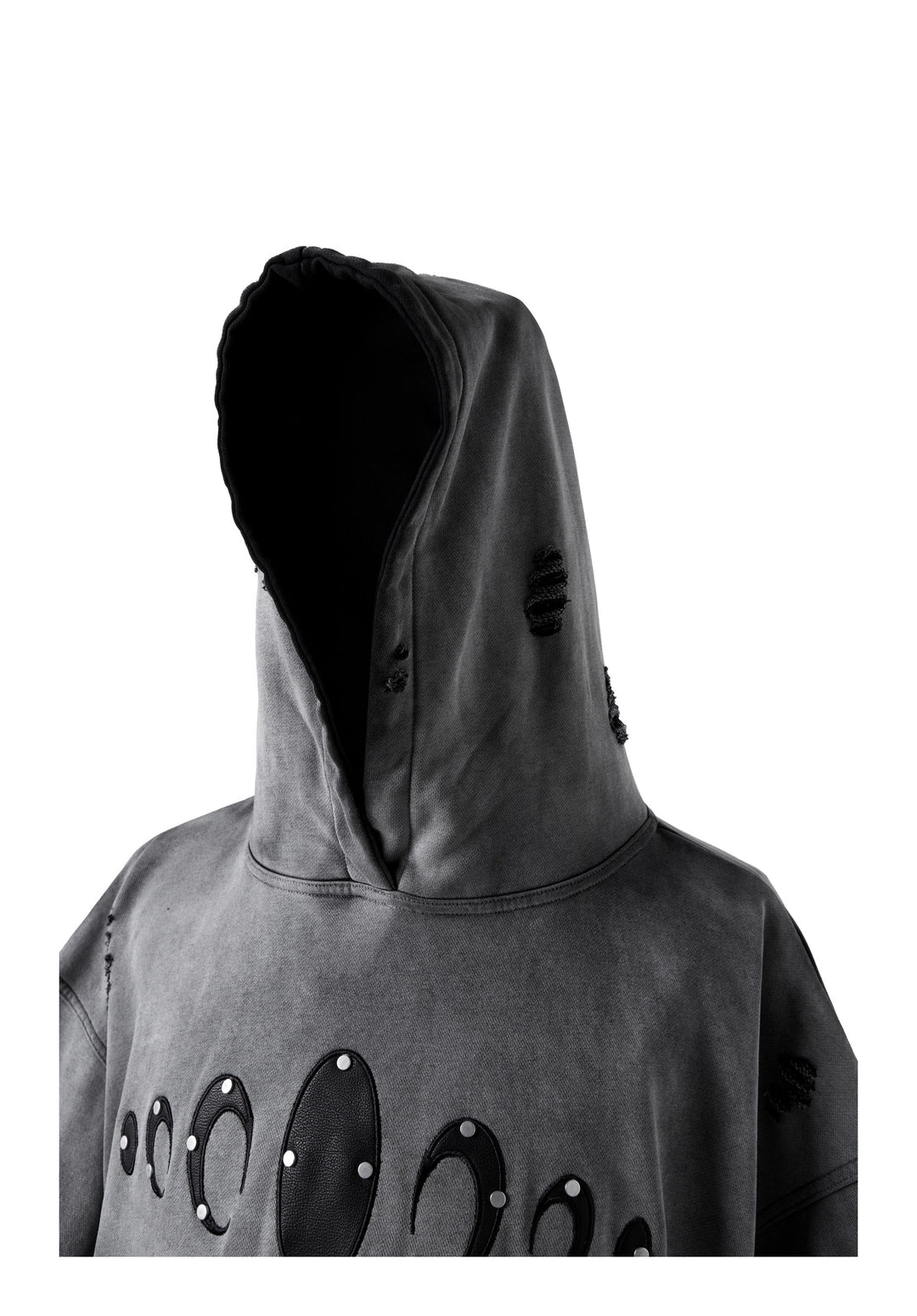 KARMANISTIC Distressed Washed Rivets Hoodie | Face 3 Face