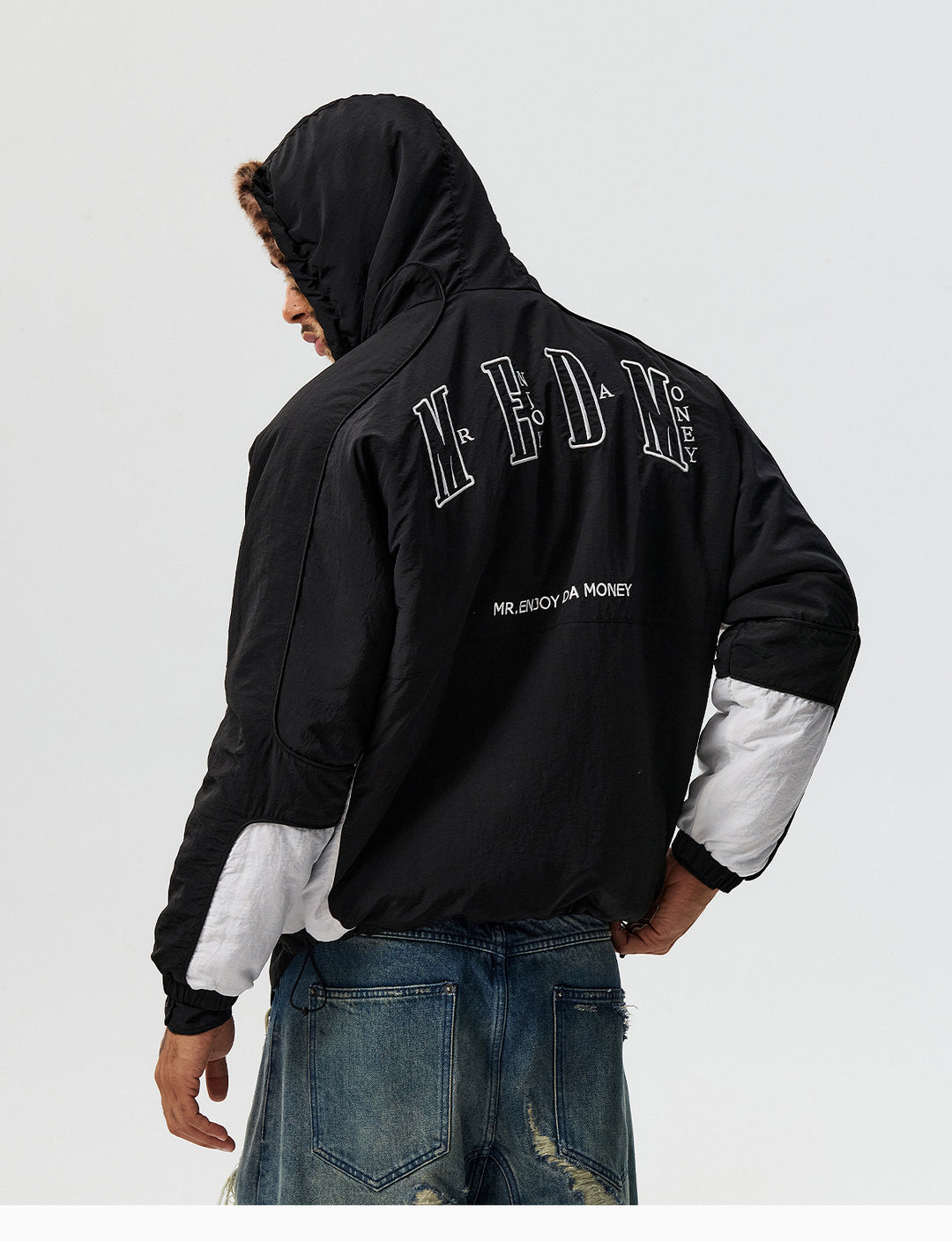 MEDM Reversible Leopard Fur Hooded Track Jacket | Face 3 Face